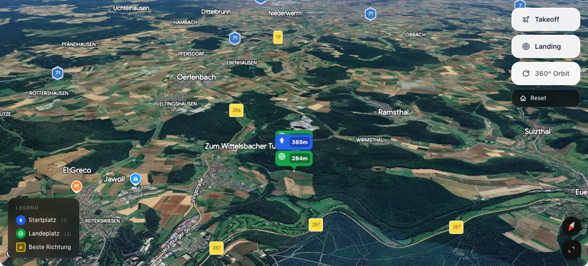 3D terrain map preview