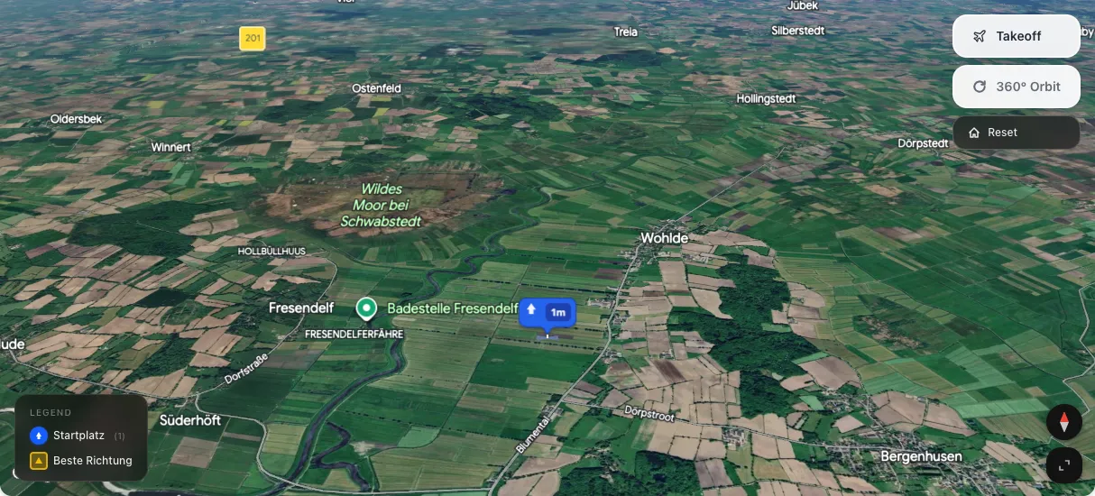 3D terrain map preview