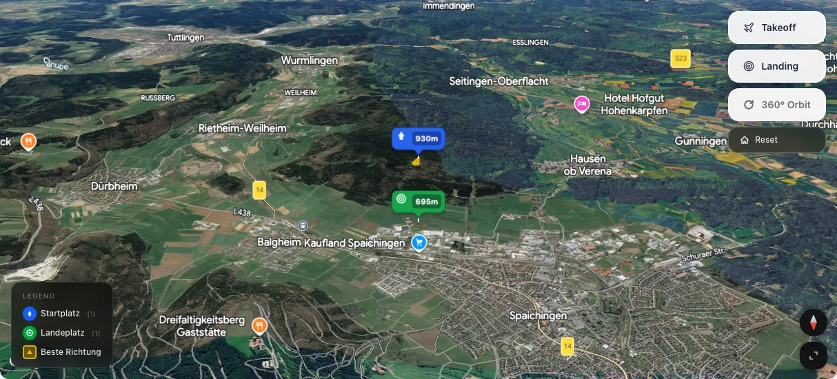 3D terrain map preview